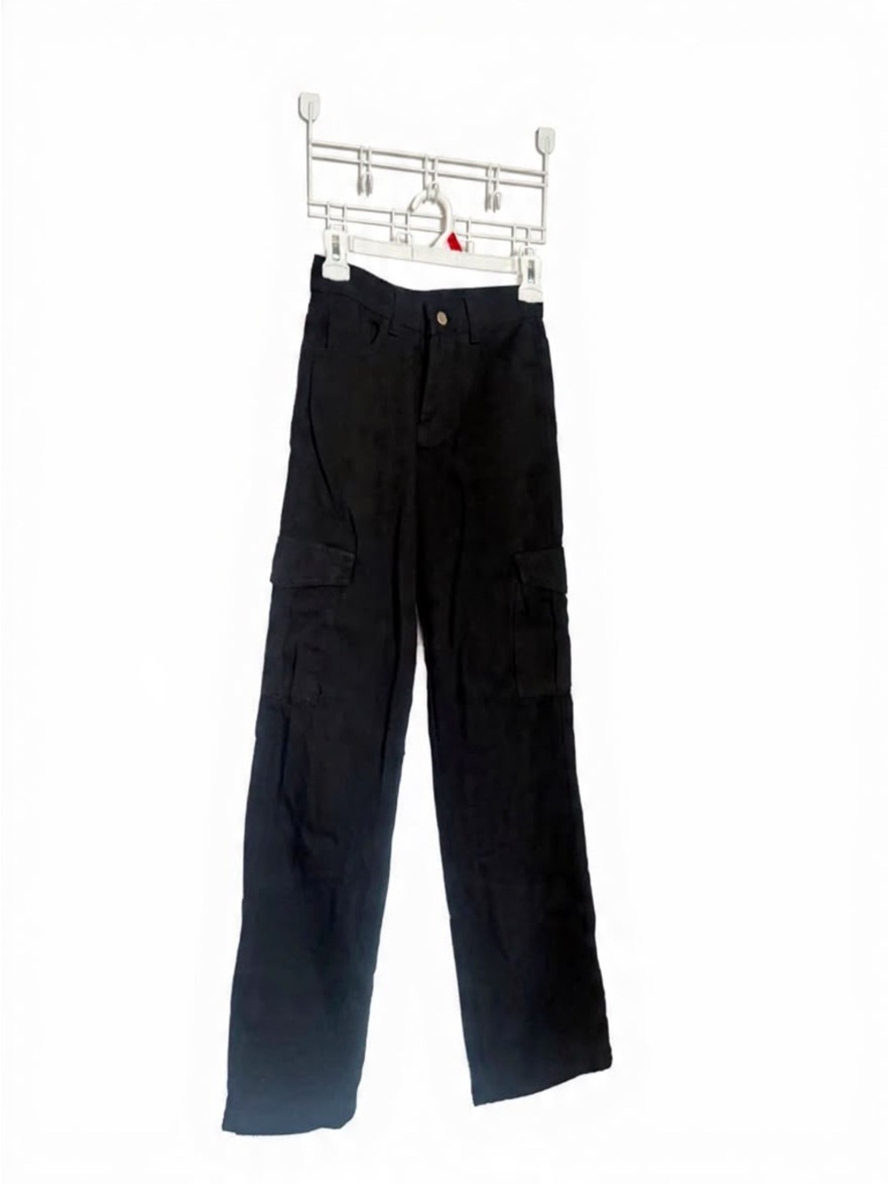 Black Cargo Pants with Side Pockets